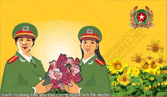 tranh co dong tinh yeu cua nhung nguoi linh file vector